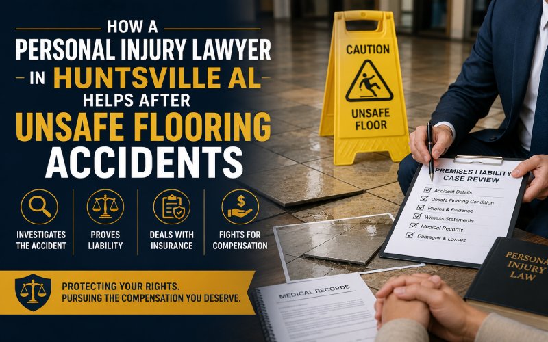 How a Personal Injury Lawyer in Huntsville AL Help for Injuries Caused by Unsafe Flooring 